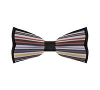 HLBSDM Papillon classico da uomo a 2 strisce con strisce colorate, papillon pre-annodato regolabile, ideale per matrimoni, regali aziendali