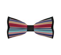 HLBSDM Papillon classico da uomo a 3 strisce con strisce colorate, papillon pre-annodato regolabile, per matrimoni, regali aziendali
