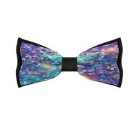 HLBSDM Papillon classico da uomo con glitter arcobaleno e oro scintillante, papillon regolabile pre-annodato, ideale per matrimoni, regali aziendali