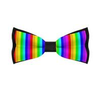 HLBSDM Papillon da uomo a righe colorate arcobaleno, papillon classico regolabile, papillon pre-annodato, matrimoni, regali aziendali