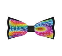 HLBSDM Papillon da uomo con fiamme affumicate e arcobaleno colorato, tie-dye-5, papillon classico regolabile, pre-annodato, per matrimoni, regali aziendali