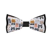 HLBSDM Papillon da uomo con simpatici gatti, colorati e carini, papillon classico, papillon regolabile pre-annodato, regali per matrimoni e aziende