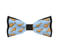 HLBSDM Papillon da uomo con stampa di nuvole e cosce di pollo fritte, regolabili e pre-annodati, per feste in smoking e matrimoni