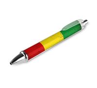 HLBSDM Penna a sfera classica da 0,5 mm con punta fine e inchiostro nero, per ufficio, con bandiera Rasta rossa, gialla e verde, 1 pezzo