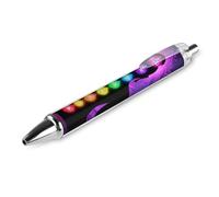 HLBSDM Penna a sfera classica da 0,5 mm con punta fine e inchiostro nero, per ufficio, con sette chakra, yoga, meditazione, loto, viola, mandala, 1 pezzo