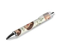 HLBSDM Penna a sfera classica da 0,5 mm con punta fine e inchiostro nero, per ufficio, con simpatico riccio e funghi, 1 pezzo