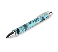 HLBSDM Penna a sfera da ufficio ad asciugatura rapida, punta fine da 0,5 mm, inchiostro nero, scrittura, motivo: dinosauri, scheletro, cartone animato, 1 pezzo