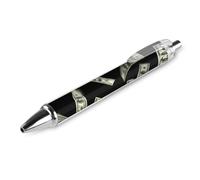 HLBSDM Penna a sfera da ufficio alla moda unisex, punta fine da 0,5 mm, inchiostro nero, penna per scrittura, raffigurante banconote americane che cadono, 1 pezzo