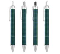 HLBSDM Penna a sfera retrattile Clan Morrison Tartan, punta fine da 0,5 mm, penna a scatto resistente in policarbonato con clip per uso quotidiano.