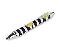 HLBSDM Penna a sfera retrattile divertente con strisce bianche e nere a forma di fette di limone e arancia, inchiostro nero, penne per scrittura, forniture per ufficio personalizzate, 1 pezzo