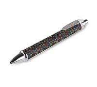 HLBSDM Penna a sfera retrattile Doodle Colorful Print, punta fine da 0,5 mm, penna a scatto resistente in PC con clip per uso quotidiano