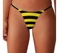 HLBSDM Perizoma a Righe Gialle e Nere per Donna, Mutandine Invisibili con Retro a T, Intimo