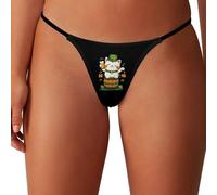 HLBSDM Perizoma Sexy a Vita Bassa Cat St Day And Patrick's Shamrock Clover Fashion da Donna, Mutandine Traspiranti e Invisibili