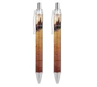 HLBSDM Poesia Impronte nella Sabbia.webp Penna a sfera retrattile punta fine da 0,5 mm, penna a scatto resistente in PC con clip per uso quotidiano