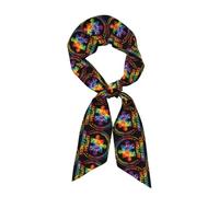 HLBSDM Rispetto, amore, sostegno, consapevolezza sull'autismo, ASD, sciarpa lunga leggera e sottile con stampa tie-dye per donna, sciarpa da collo versatile e alla moda per l'uso quotidiano