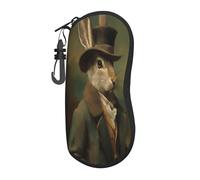 HLBSDM Ritratto in stile lepre in un maniero di campagna, custodia per occhiali portatile, borsa per occhiali da sole leggera, custodia per occhiali da vista
