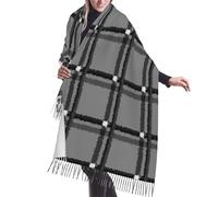 HLBSDM Sciarpa in cashmere con frange a quadri scozzesi arancioni e grigi, le sciarpe di seta sono le più classiche e morbide