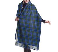 HLBSDM Sciarpa lunga da donna Clan Edmonstone Tartan Cashmere Feel Scialle Sciarpa invernale calda 77x27 pollici