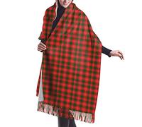 HLBSDM Sciarpa lunga da donna Clan Meikle Tartan Cashmere Feel Scialle Avvolgente Sciarpa calda invernale 77x27 pollici