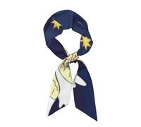 HLBSDM Sciarpa lunga in raso con angeli natalizi e stelle nel cielo, sciarpa da collo alla moda multiuso.