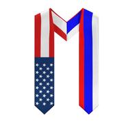 HLBSDM Sciarpa/stola vintage con bandiere di America e Russia, ideale per la laurea, perfetta per studenti internazionali che si trasferiscono all'estero o per la el 2025.