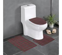 HLBSDM Set di 3 tappetini da bagno in flanella scozzese Clan Crawford: tappeto da bagno, copriwater e tappetino per vasca | Morbidezza come una nuvola
