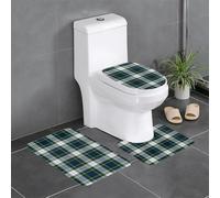 HLBSDM Set di 3 tappetini da bagno in flanella scozzese Clan Gordon: tappeto da bagno, copriwater e tappetino per vasca | Morbidezza come una nuvola