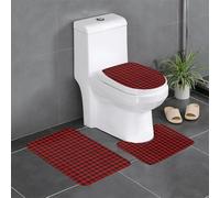 HLBSDM Set di 3 tappetini da bagno in flanella scozzese Clan Maciver: tappeto da bagno, copriwater e tappetino per vasca | Morbidezza come una nuvola