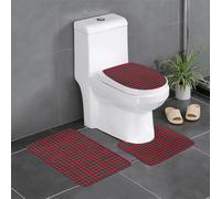 HLBSDM Set di 3 tappetini da bagno in flanella scozzese Clan Stuart of Bute: tappeto da bagno, copriwater e tappetino per vasca | Morbidezza come una nuvola