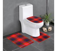 HLBSDM Set di tappetini da bagno in flanella Clan Fraser di Lovat Tartan (2) - 3 pezzi: tappeto da bagno, copriwater, tappetino per vasca | Morbidezza come una nuvola