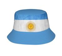 HLBSDM Simpatico Cappello a Secchiello con Bandiera Argentina per Uomo e Donna, Pieghevole, Ideale per L'Estate, la Spiaggia e la Pesca.