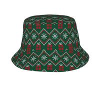 HLBSDM Simpatico Cappello a Secchiello con Fiocchi di Neve Natalizi per Uomo e Donna, Cappello a Secchiello Estivo da Viaggio, da Spiaggia, Unisex, per Esterni, da Pescatore Natalizio