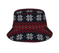 HLBSDM Simpatico Cappello a Secchiello con Fiocchi di Neve Natalizi per Uomo e Donna, Cappello a Secchiello Estivo da Viaggio, da Spiaggia, Unisex, per Esterni, da Pescatore Natalizio