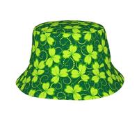HLBSDM Simpatico Cappello a Secchiello Verde con trifogli Portafortuna per San Patrizio, Ideale per Uomo e Donna, Perfetto per L'Estate, la Spiaggia e la Pesca.