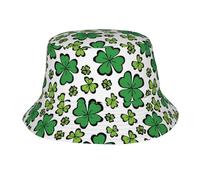 HLBSDM Simpatico Cappello a Secchiello Verde con trifogli Portafortuna per San Patrizio, Ideale per Uomo e Donna, Perfetto per L'Estate, la Spiaggia e la Pesca.