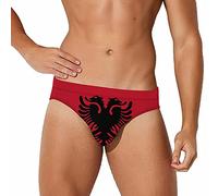 HLBSDM Slip da Bagno da Uomo con Bandiera albanese, Pantaloncini da Spiaggia Elasticizzati