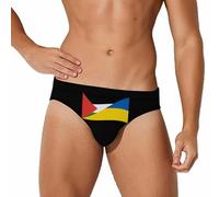 HLBSDM Slip da Bagno da Uomo con Bandiera di Palestina e Ucraina, Bikini a Vita Bassa, Intimo da Spiaggia.