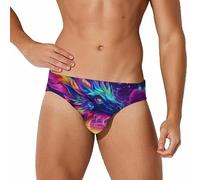 HLBSDM Slip da Bagno da Uomo con Drago maestoso e Cristalli, Modello Bikini a Vita Bassa, Intimo da Spiaggia.