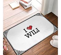 HLBSDM Tappetini per la casa I Love Wili | Benvenuti a casa - Tappetino per interni/bagno e casa ad asciugatura rapida/Scarpe carine da togliere/Bagno carino (40 x 60 cm)