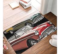 HLBSDM Tappetino d'ingresso in stile classico per auto da corsa, resistente e adatto a tutte le stagioni, per esterni e interni, assorbente, antiscivolo, a basso profilo, 24" x 16"