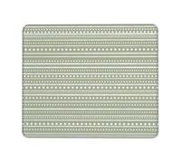 HLBSDM Tappetino per mouse Bamanko in tessuto di fango a righe e pois verde salvia, morbido e bello, con bordo di bloccaggio in gomma, 7,9 x 9,5 pollici