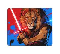 HLBSDM Tappetino per mouse da gioco Lion and Sword con base in gomma antiscivolo, quadrato, per computer domestico, 7,9 x 9,5 pollici.