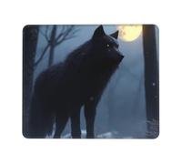 HLBSDM Tappetino per mouse da gioco Wolf and Moon con base in gomma antiscivolo, formato quadrato, 8,3 x 10,3 pollici, ideale per ufficio e computer.