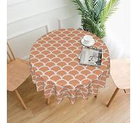 HLBSDM Tovaglia da sirena, rotonda, da 60 pollici, impermeabile, per feste, picnic, cucina, esterno, arancione.