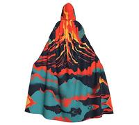 HLBSDM Vulcano, mantello per adulti, mantello con cappuccio personalizzato per feste di Halloween, cosplay, costumi da palcoscenico, trucco
