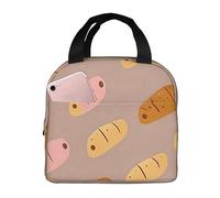 HLBSDM Yummy Bread Borsa termica per il pranzo, borsa per il pranzo congelabile, impermeabile, bento box per il pranzo, borsa per il pranzo da donna e uomo, per picnic, ufficio, spiaggia