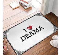 HLBSDM Zerbinetto carino e divertente per la camera da letto e la a | Amo il dramma - Impug antiscivolo e spesso per bagno/esterno/tappetini per interni per l'ingresso di casa, cucina (40x60 cm