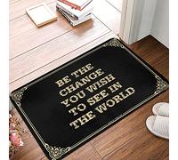 HLBSDM Zerbino di benvenuto per la porta d'ingresso esterna. Sii il cambiamento che desideri vedere nel mondo. Zerbino autunnale per esterni. Decorazione per la porta d'ingresso (40x60 cm).