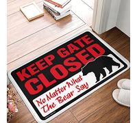 HLBSDM Zerbino morbido per tenere chiuso il cancello, qualunque cosa dica l'orso | Materiale caldo, zerbino semplice di benvenuto/divertente per l'ingresso esterno (40x60 cm)