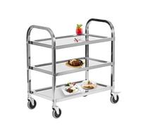 HLC Carrello Cucina，Carrello con Ruote Portatutto Cucina，3 Strati Carrello Portavivande,Adatto per hotel, ristoranti, bar e uso domestico，72x40x82cm